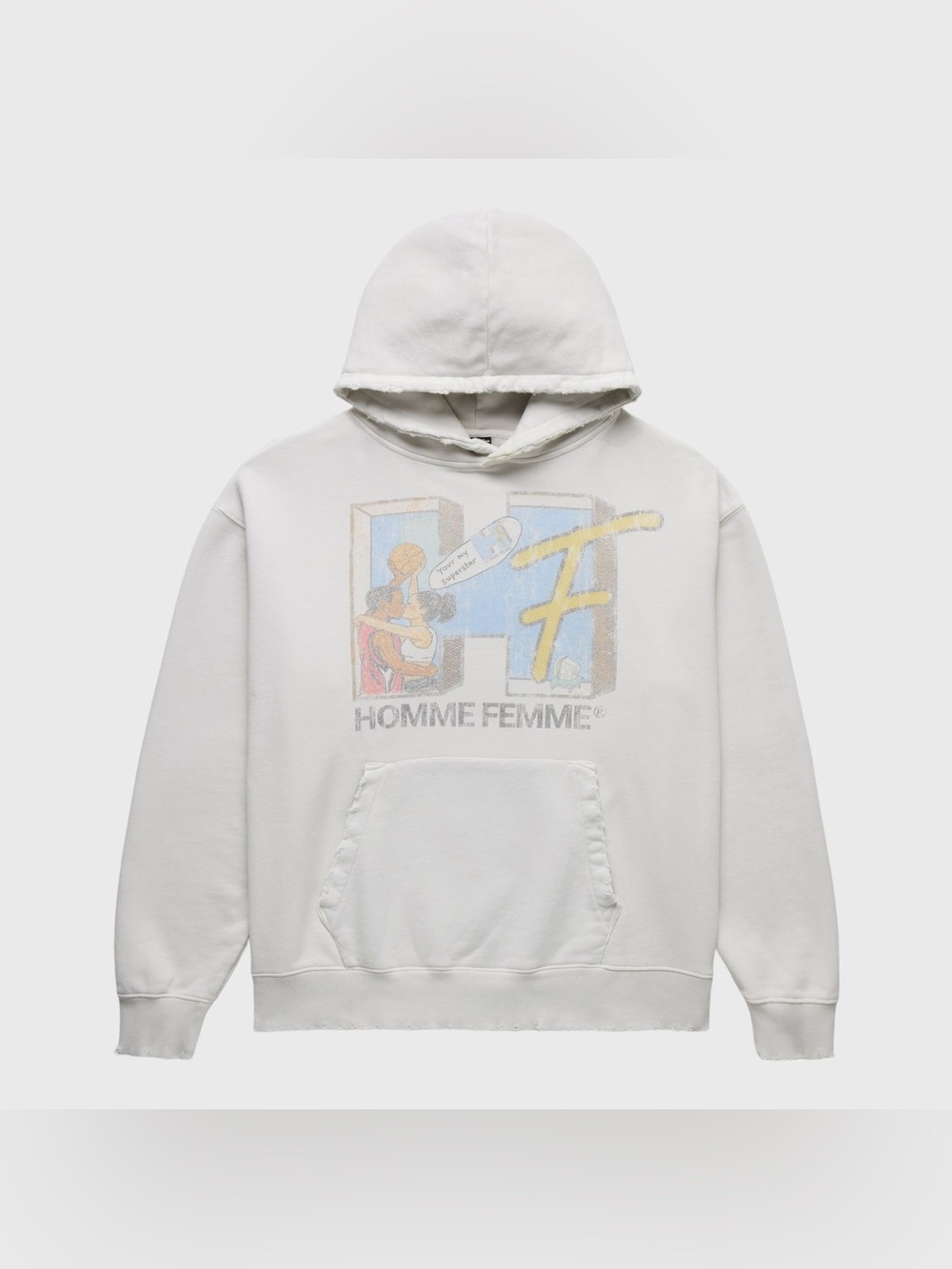 Homme + Femme Love and Basketball Hoodie White
